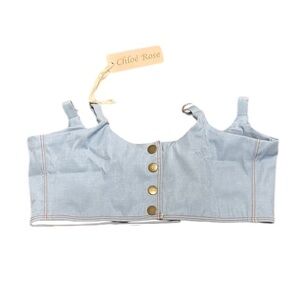 Chloe Rose Blue Bikini Top